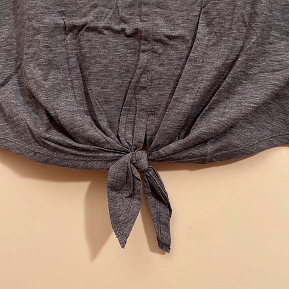 Lululemon Knot Gonna Fly V Neck Tank in Heathered Black - Picture 7 of 10